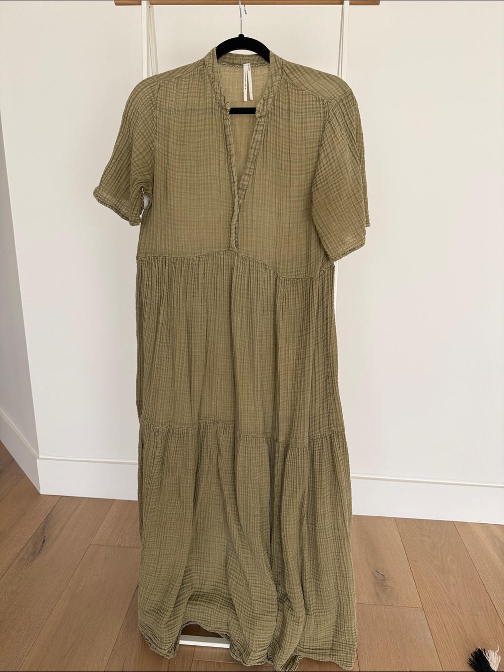 Anthropologie Olive Tiered Gauze Maxi Dress